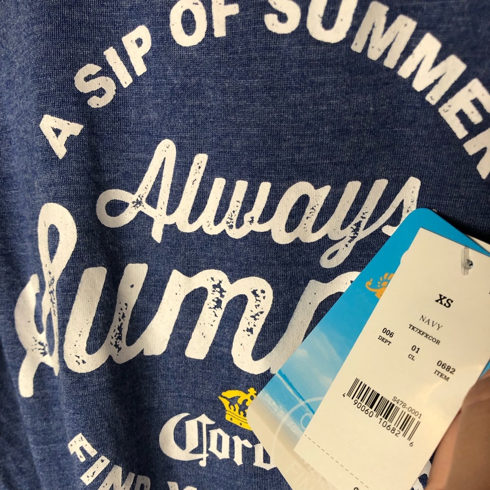 Corona Crop Top Tie Beer Cerveza Always Summer NEW - Picture 4 of 6